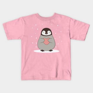 Kawaii Cute Winter Penguin Kids T-Shirt